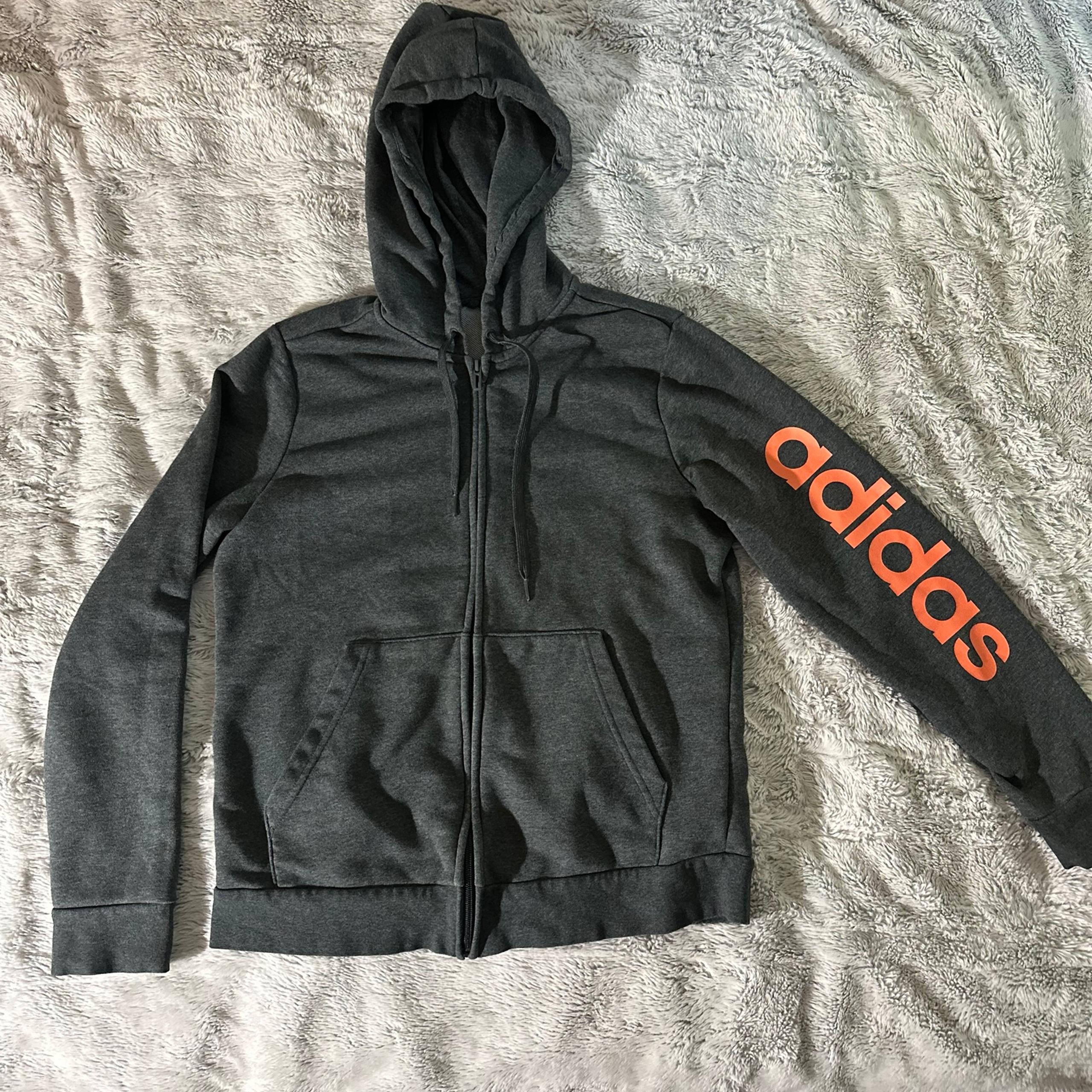 Grey Zip Up Hoodie - Adidas