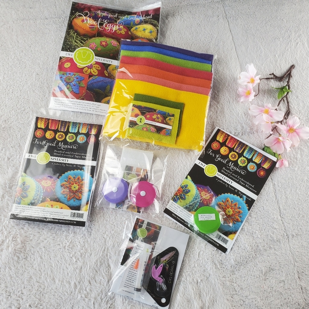 NEW Ewe-niversity Wool Crafts Bundle Wool Eggs And Wool Tape Meaure Kits