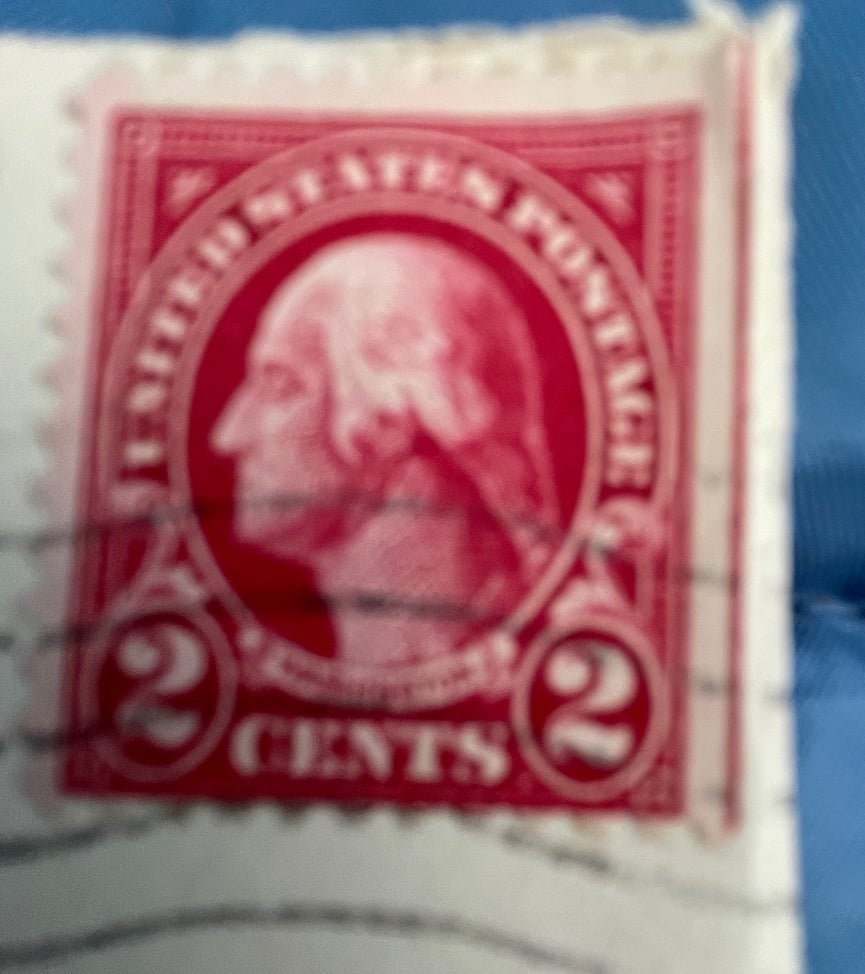 2 cents George Washington postage stamp