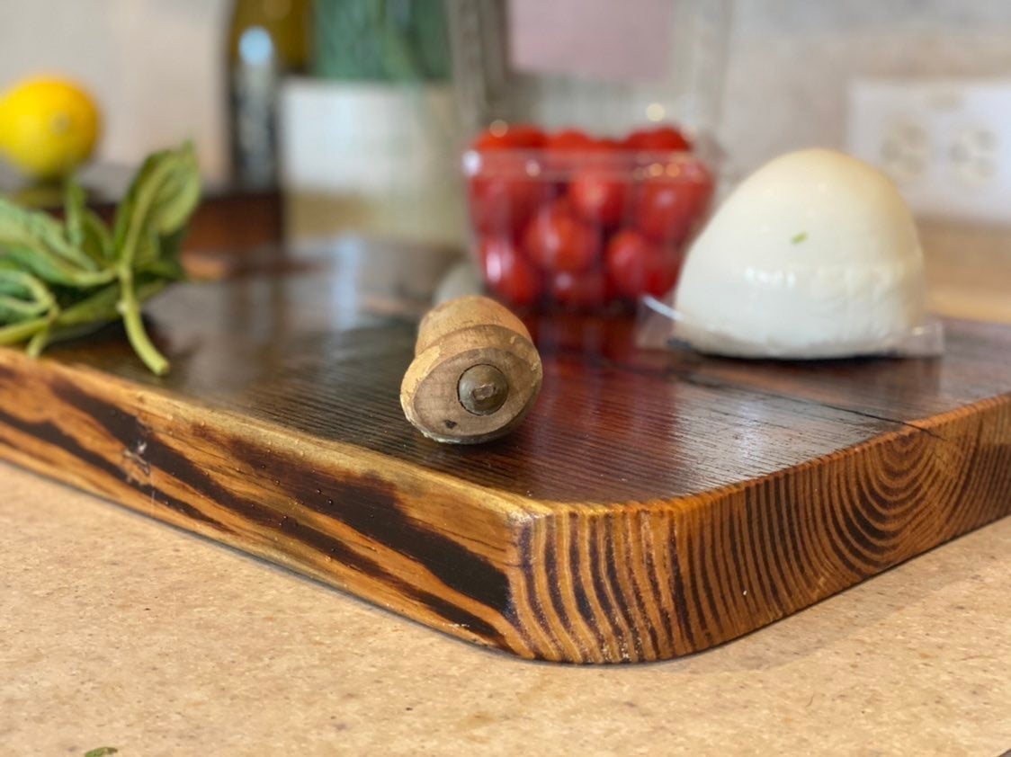 Torched Cherry or Oak wood Cutting Board
