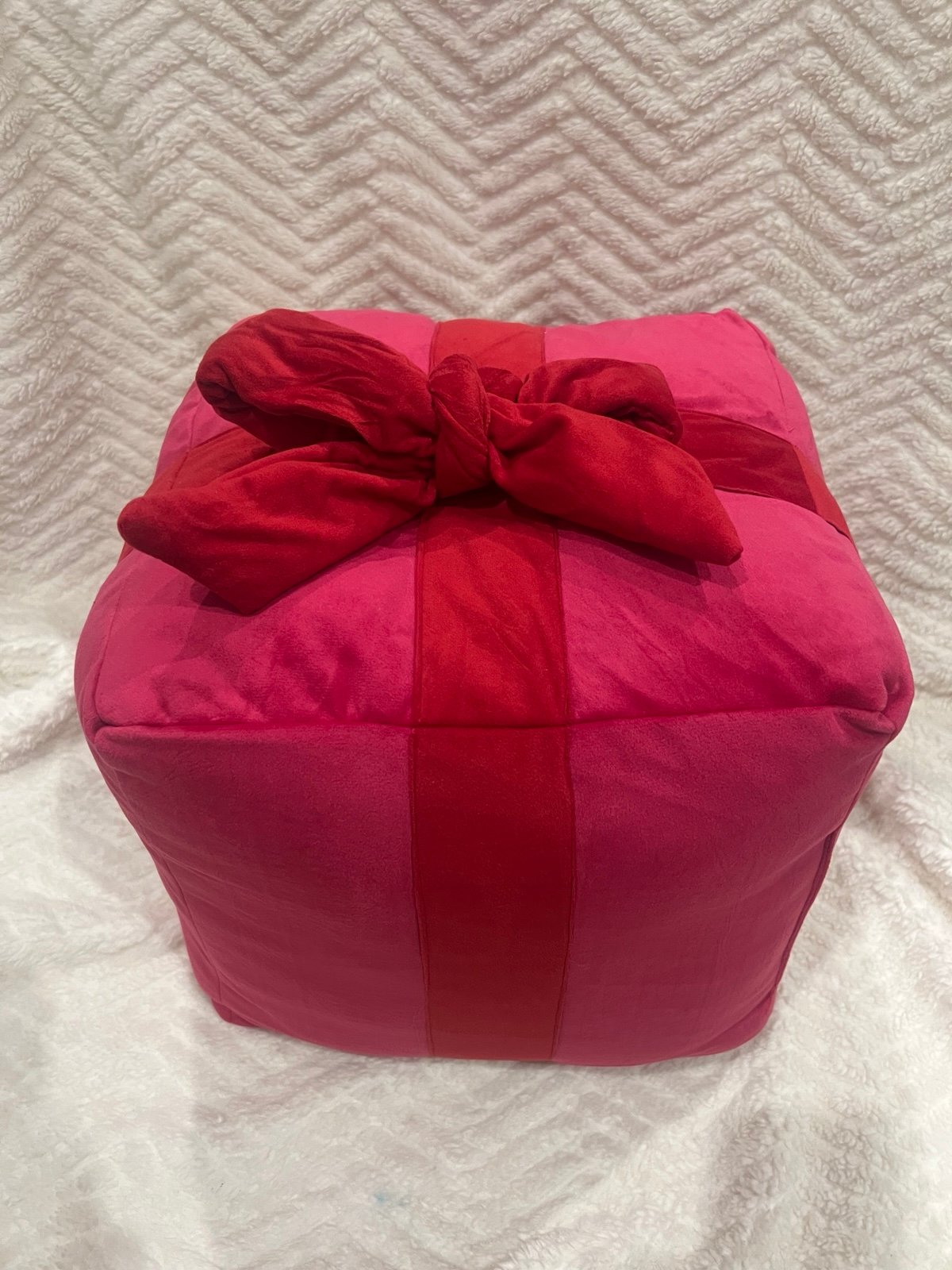 Pink Christmas present pillow