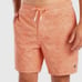 Johnnie O Men’s Swim Shorts, XXL, 7” Inseam, Orange/White, Drawstring, Lined