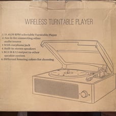 Wireless Turntable Player LP Albums built in speakers & earphone Jack