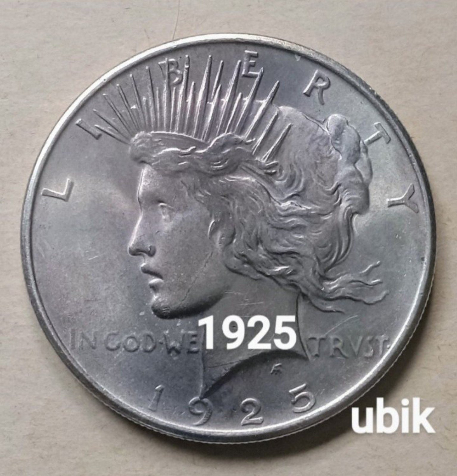 1925 Peace Silver Dollar • .900 Silver • Smoky Purple Toning • BU
