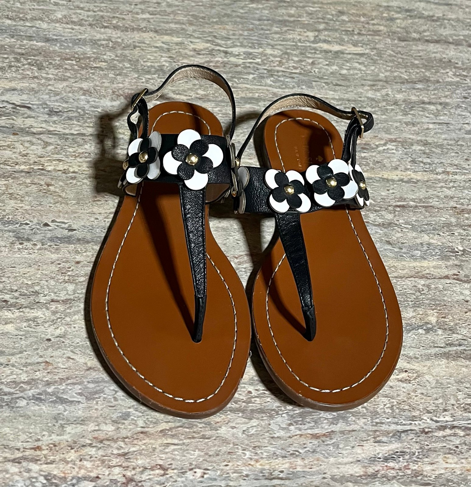 Kate Spade thong strapped Sandals with embossed flowers