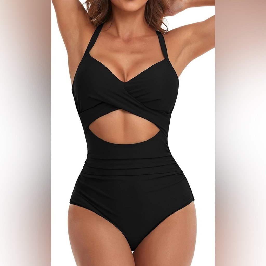 Eomenie Women's One Piece Swimsuit size XL NWT Black