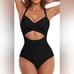 Eomenie Women's One Piece Swimsuit size XL NWT Black
