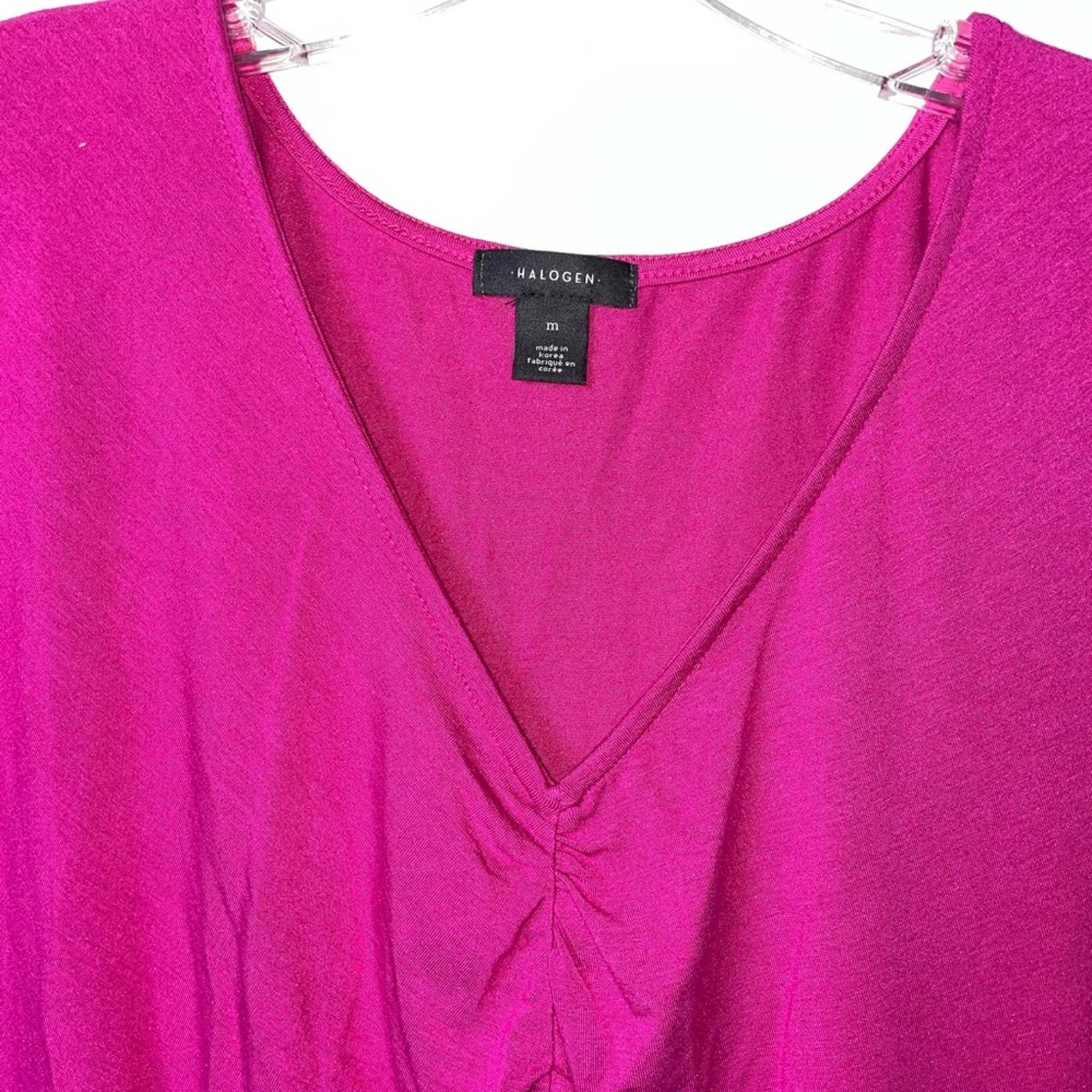 NWT HALOGEN JERSEY TOP RUCHING ALL DOWN THE MIDDLE OF TOP