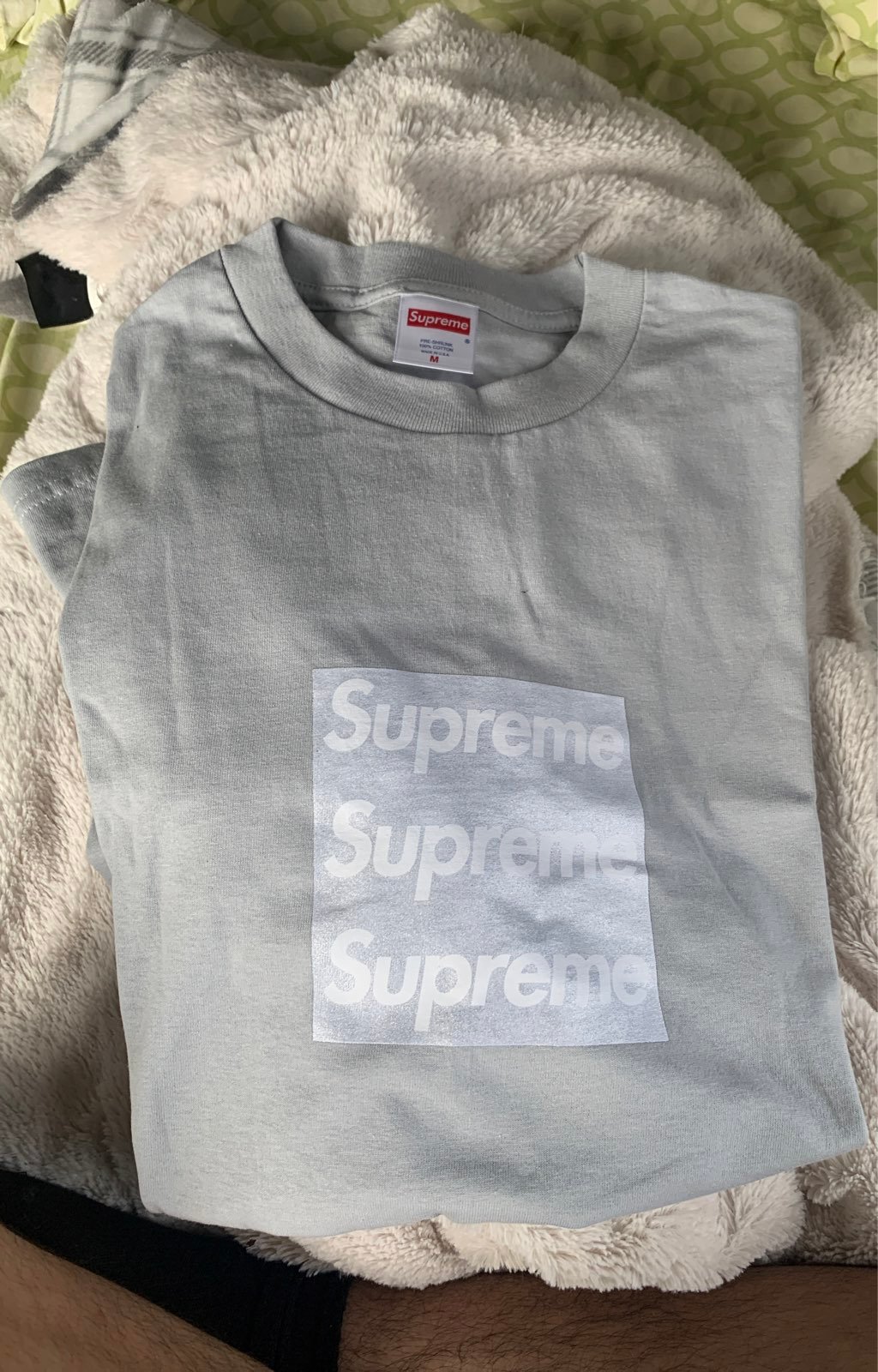 asspizza silver triple Box Logo Tee
