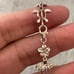 Vintage Sterling Silver Turtle Plumeria Flower CZ Segment Tennis Bracelet 7.5