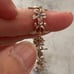 Vintage Sterling Silver Turtle Plumeria Flower CZ Segment Tennis Bracelet 7.5