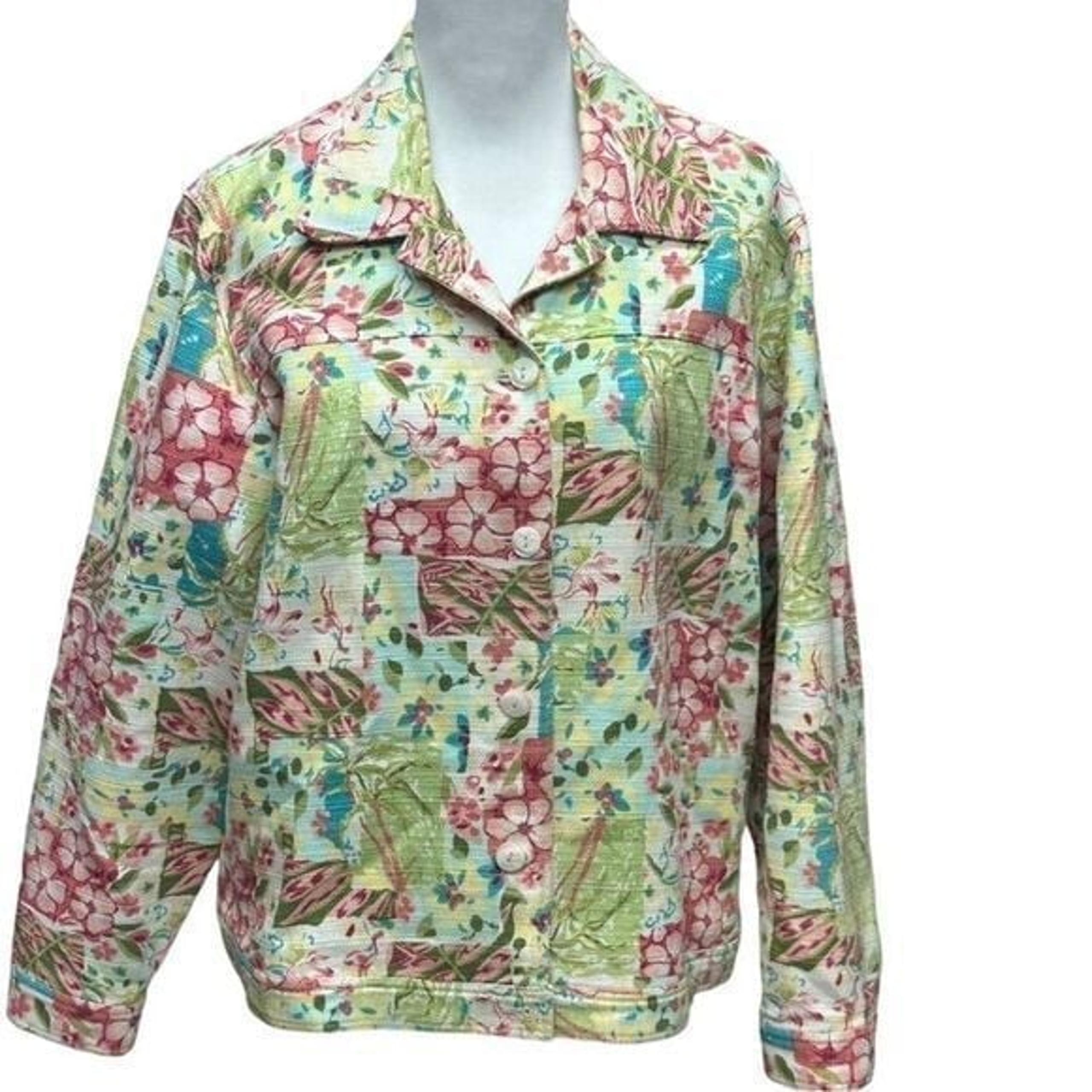 Coldwater Creek Women's Spring Multi-Colors Floral Basic Jacket Blazer Size 2X