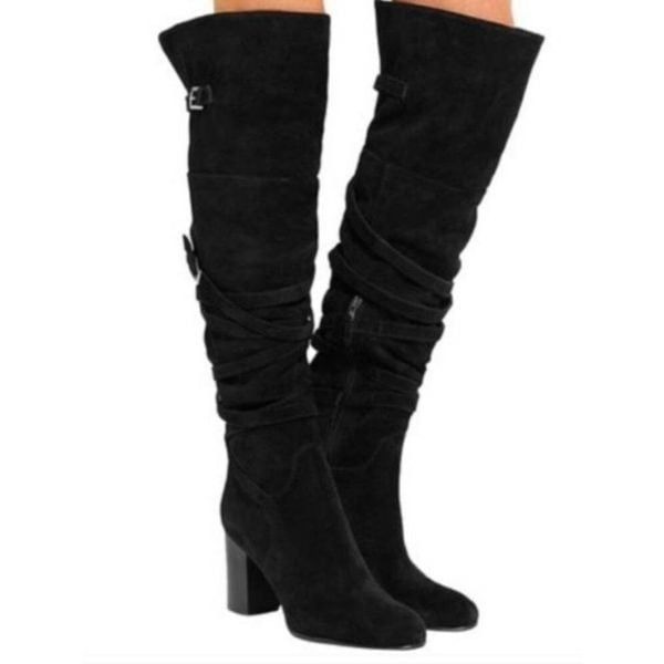 SAM EDELMAN Sable Black Suede Over The Knee Boot Size 9.5M