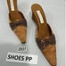 Womans Olivia Rose Tal Ny Size 9 Silk Leather Slip On Orange Sequin Wedge Mules
