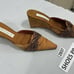 Womans Olivia Rose Tal Ny Size 9 Silk Leather Slip On Orange Sequin Wedge Mules