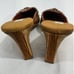 Womans Olivia Rose Tal Ny Size 9 Silk Leather Slip On Orange Sequin Wedge Mules