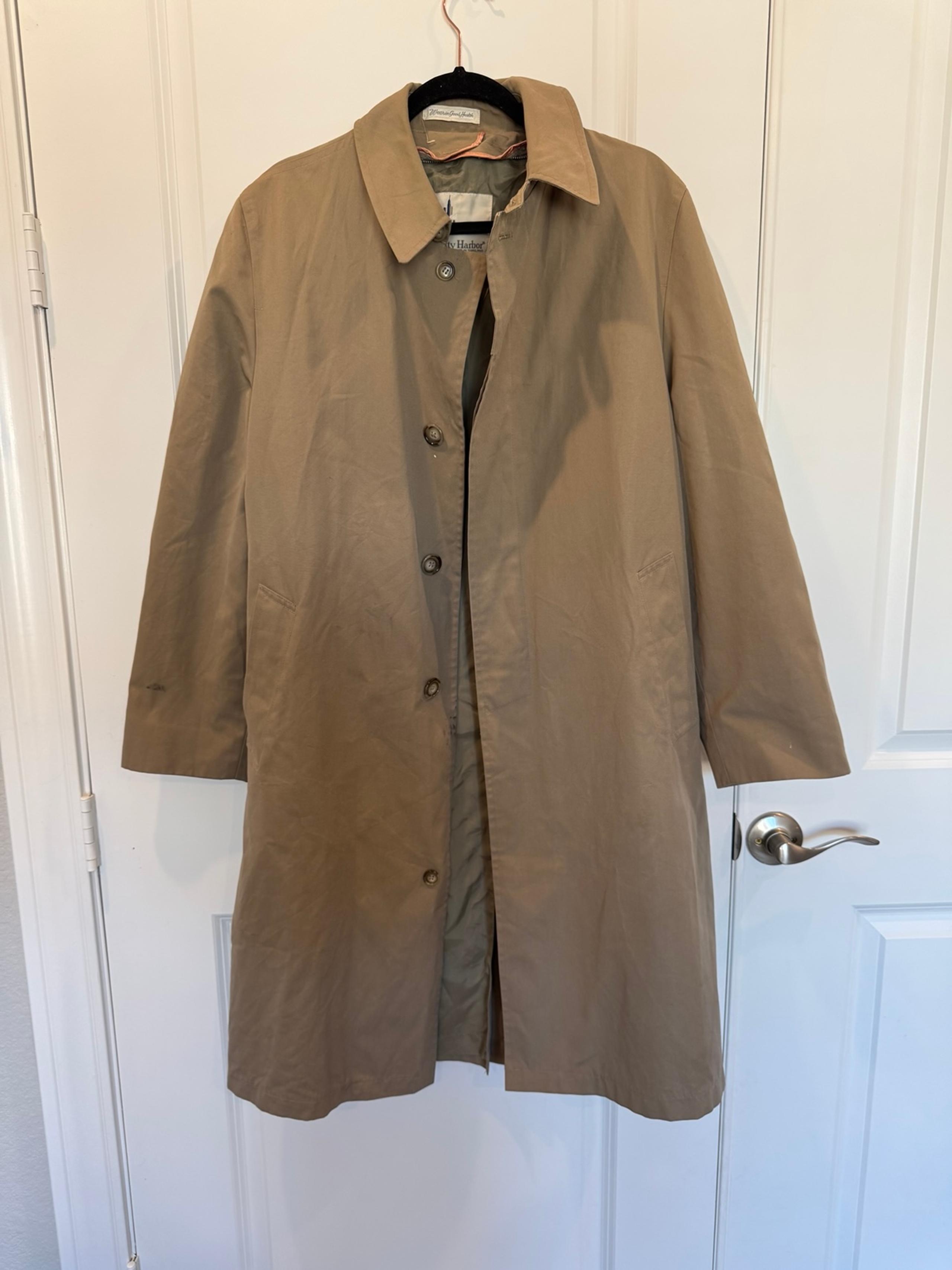 Vintage misty harbor trench coat