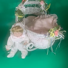 VINTAGE Ashton Drake Porcelain Rocking Cradle Pillow Vintage Dolls Collectibles