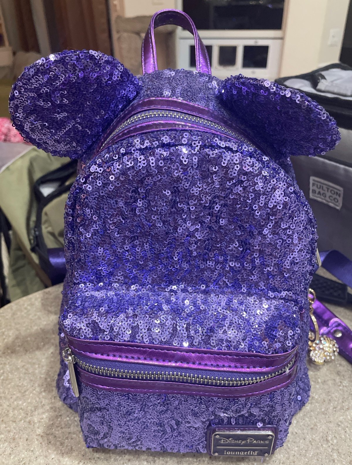 Disney purple sequin Loungefly backpack