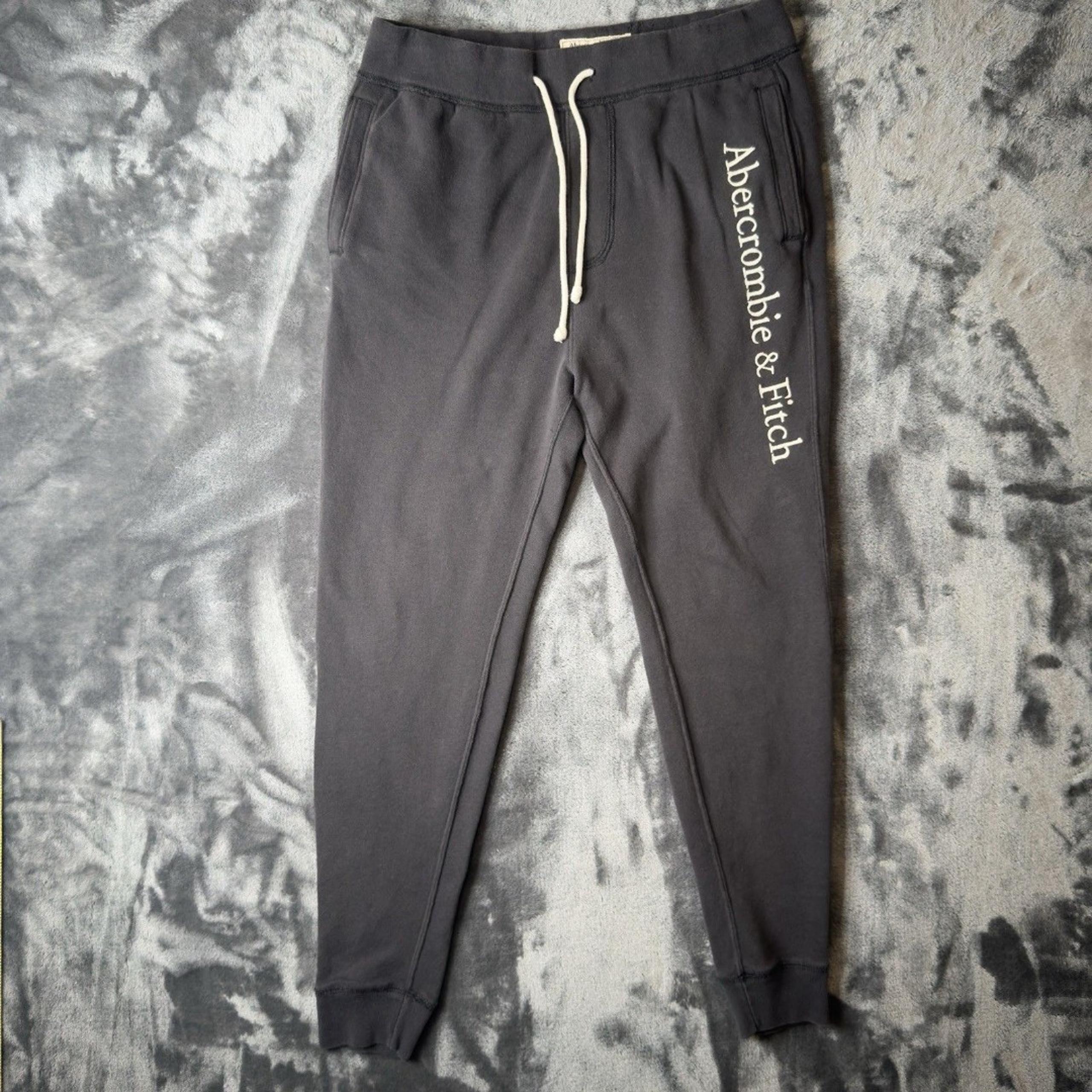 Abercrombie Fitch Sweatpants Womens S Small Black Fleece Embroidered Drawstring