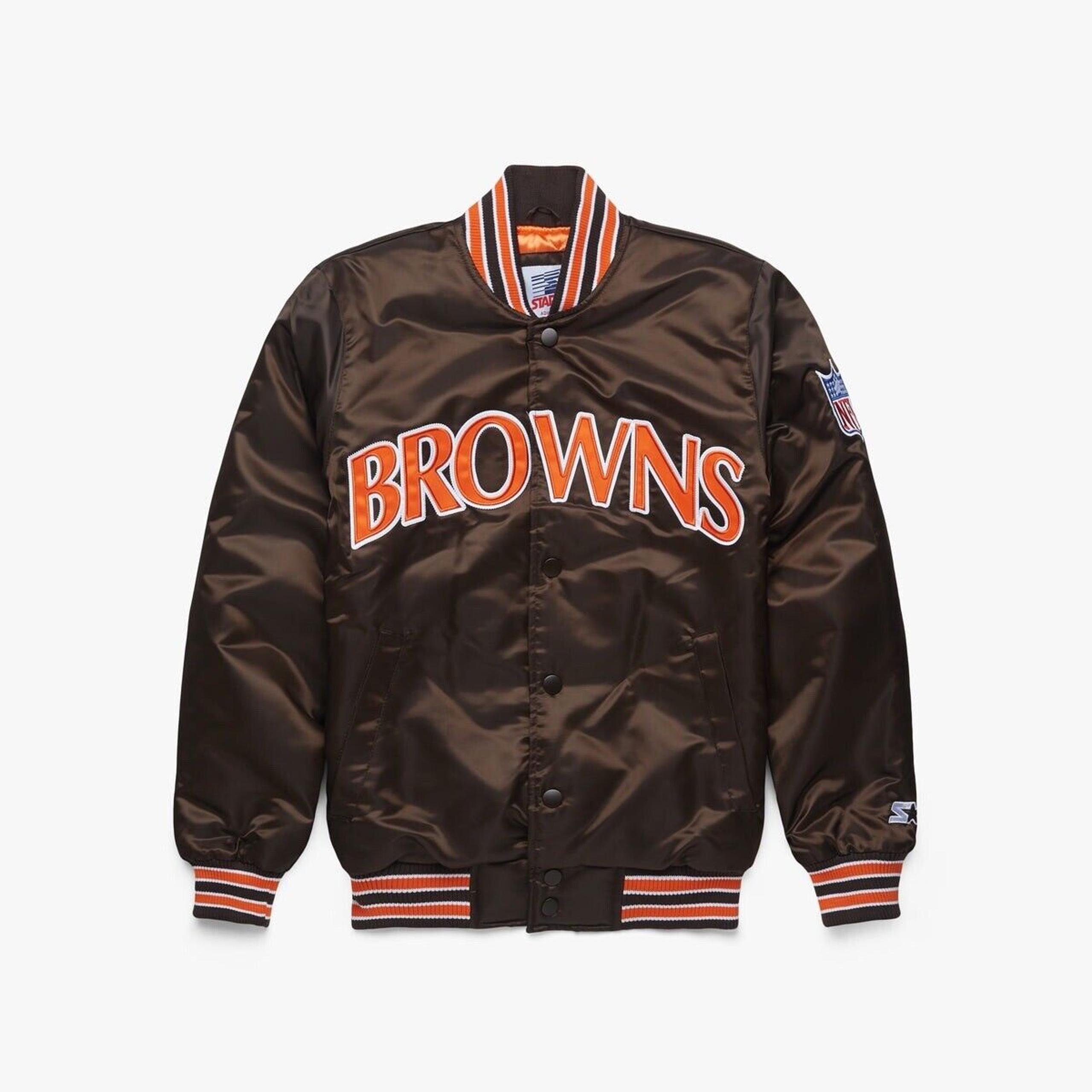 HOMAGE X Starter Cleveland Browns Satin Retro Football Jacket Mens Size Medium