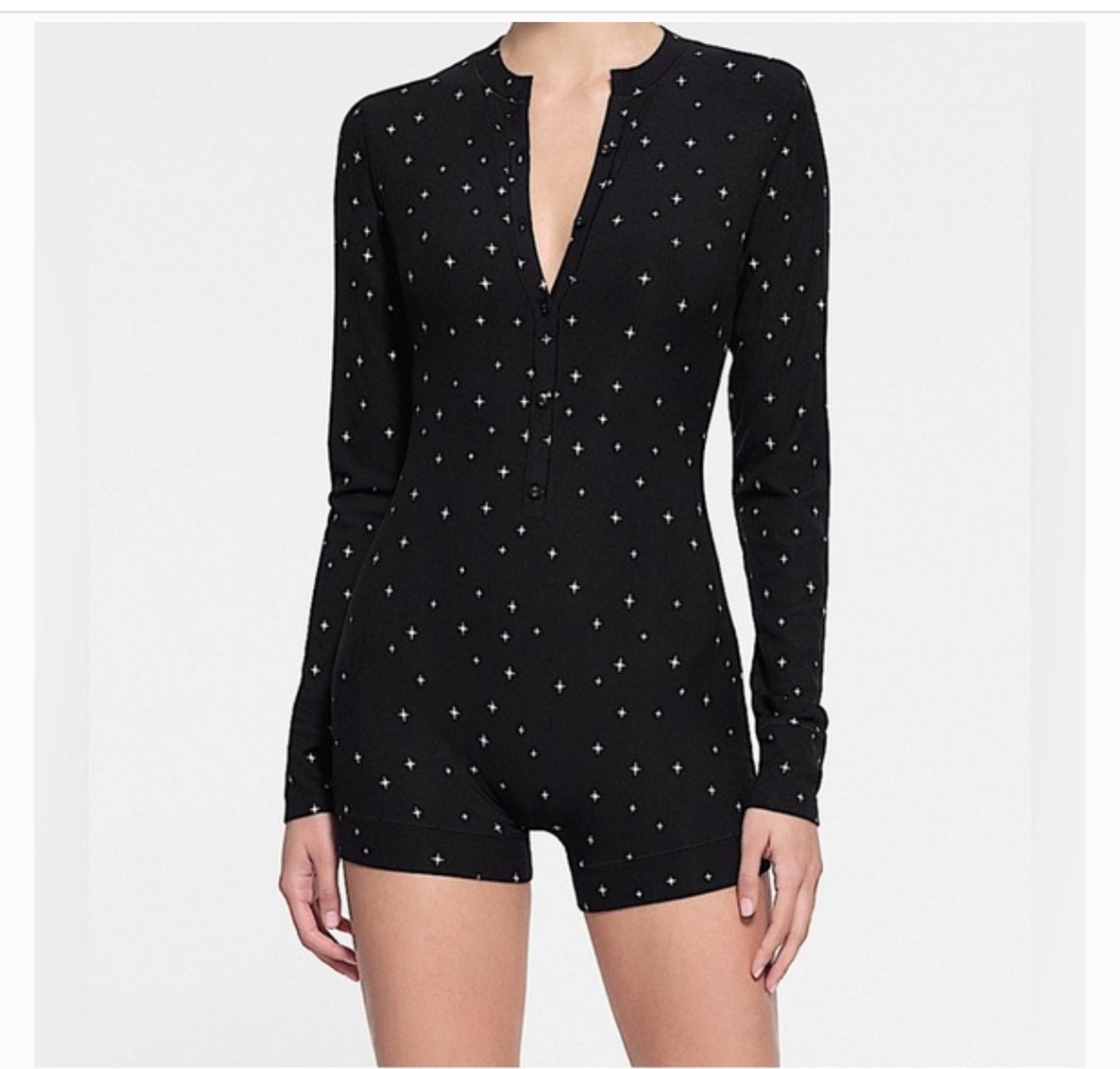 SKIMS SOFT LOUNGE BUTTON UP HENLEY ONESIE