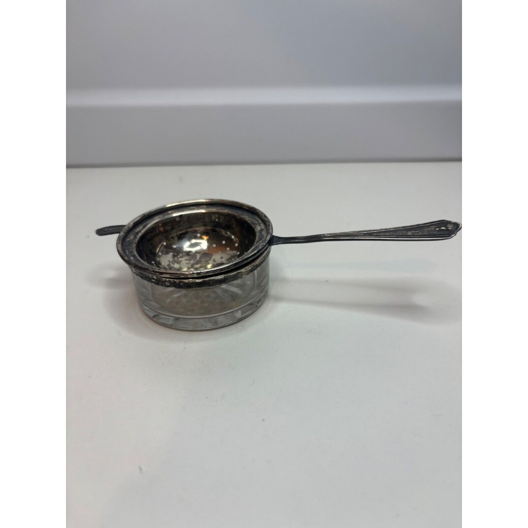 Hallmarked Watson Sterling Silver Tea Strainer WITH Drip Tray