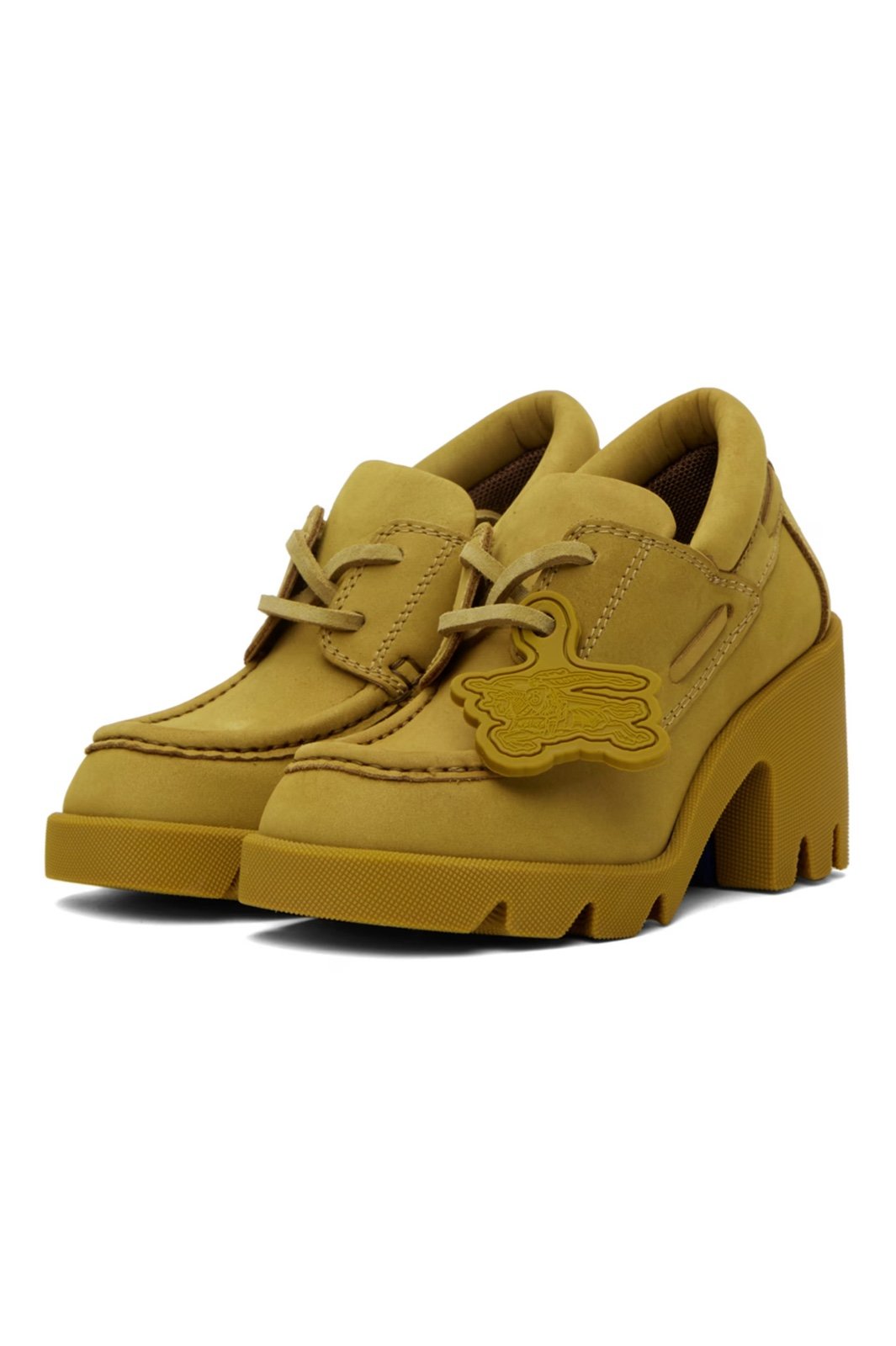 NWT BURBERRY Yellow Stride Heels size 37 color Manilla