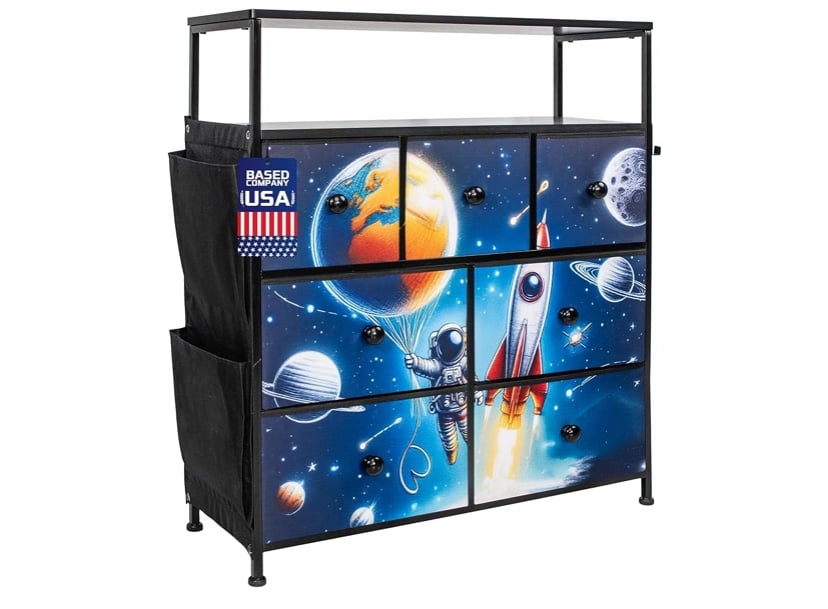 Loom Life 7-Drawers 2 Pockets Fabric Kids Dresser