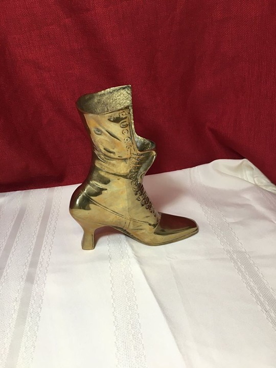 Amazing Vintage Ladies Brass Boot