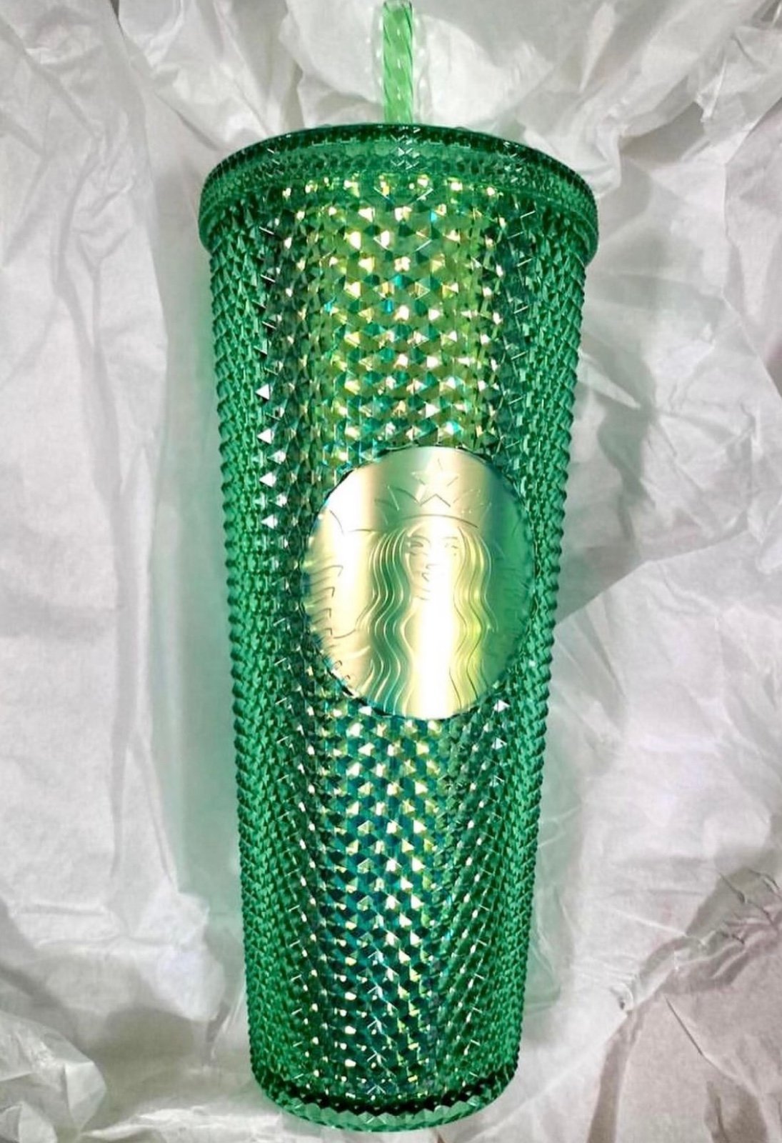 Starbucks green bling studded tumbler