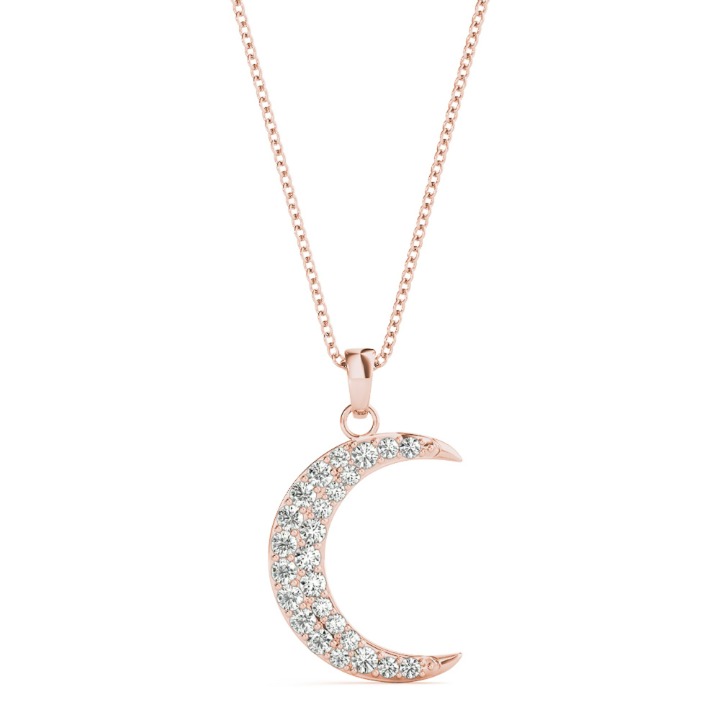 0.20 Carat Natural Diamond 10K Rose Gold Pendant Necklace