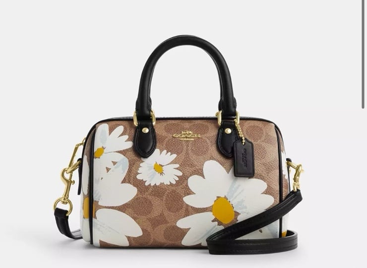 CZ596 Coach Mini Rowan Crossbody Bag In Signature Canvas With Floral Print