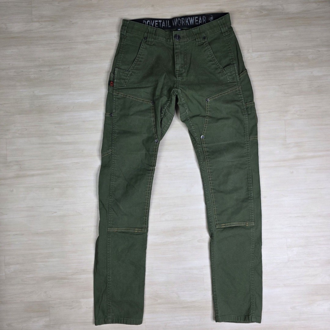 Dovetail Maven Double Knee Slim Fit Workwear Pants Green Carpenter Women's 2/32