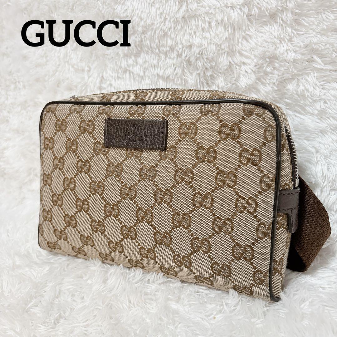 GUCCI Gucci GG Canvas Body Bag Waist Pouch 449174