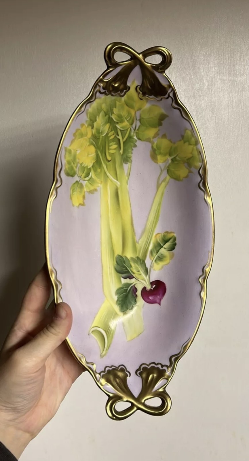 Hand painted noritake celery dish