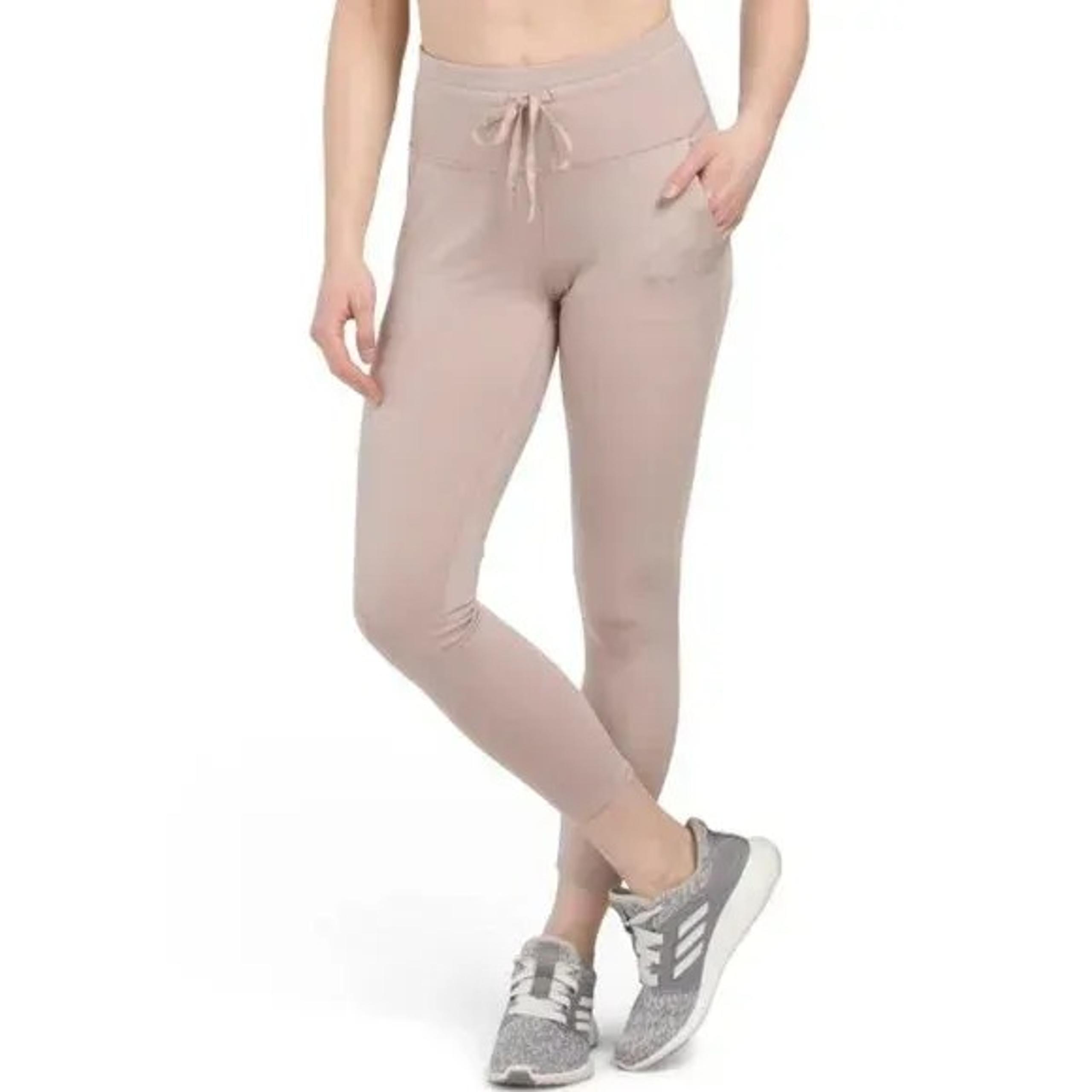 NEW Apana Leggings Multi Stella 2 Pocket Womens Small Tan Beige Athleisure