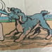 Coppertone beach towel vintage 1950s