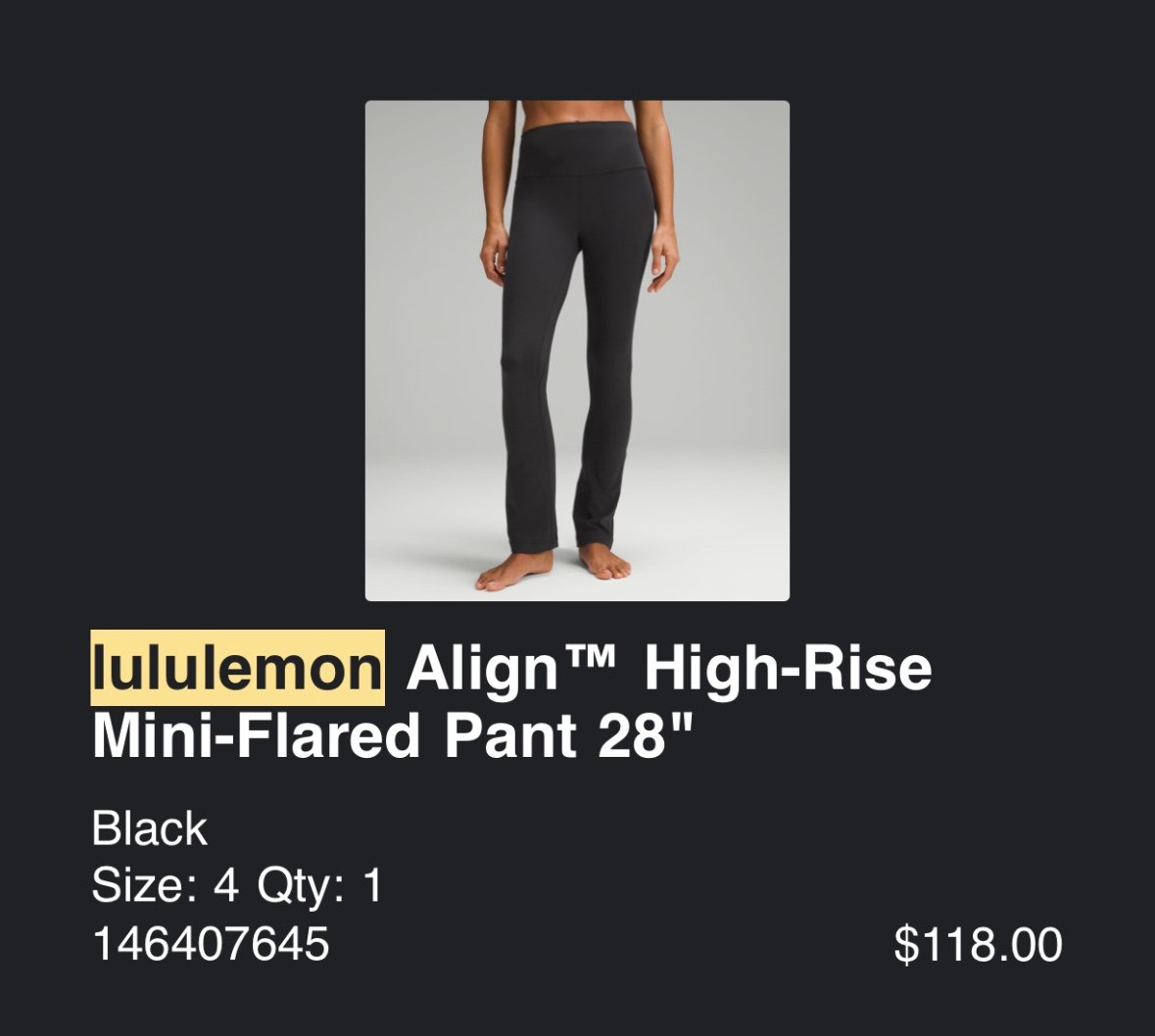 Lululemon align HR MINI FLARE