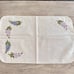 Linen Placemats & Napkins Hand Embroidered Set of 4 Ecru Purple Vintage