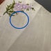 Linen Placemats & Napkins Hand Embroidered Set of 4 Ecru Purple Vintage