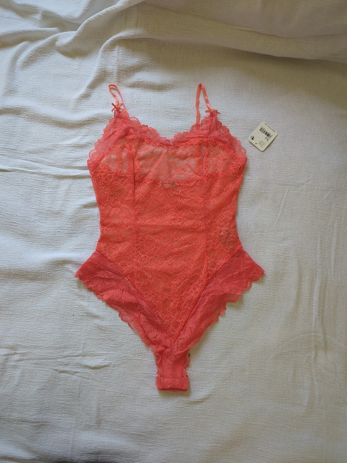 Sexy Ruffled Lace Bodysuit XS