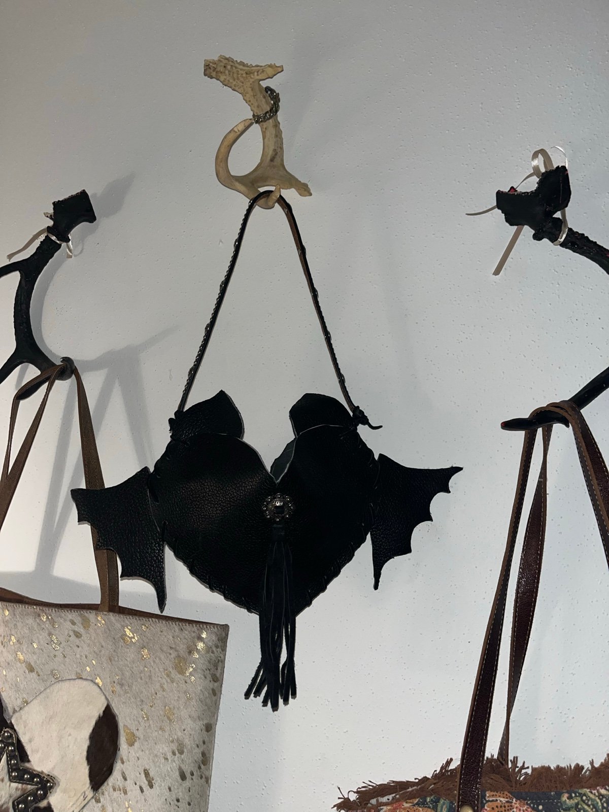 Bat leather bag