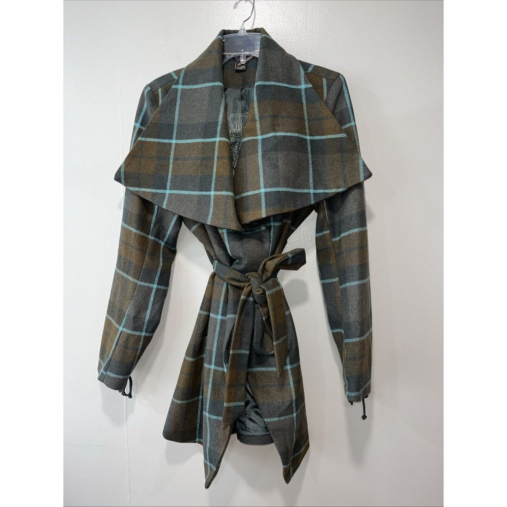 Outlander The Series Plaid Belted Wrap Claire Coat Size Large Wool