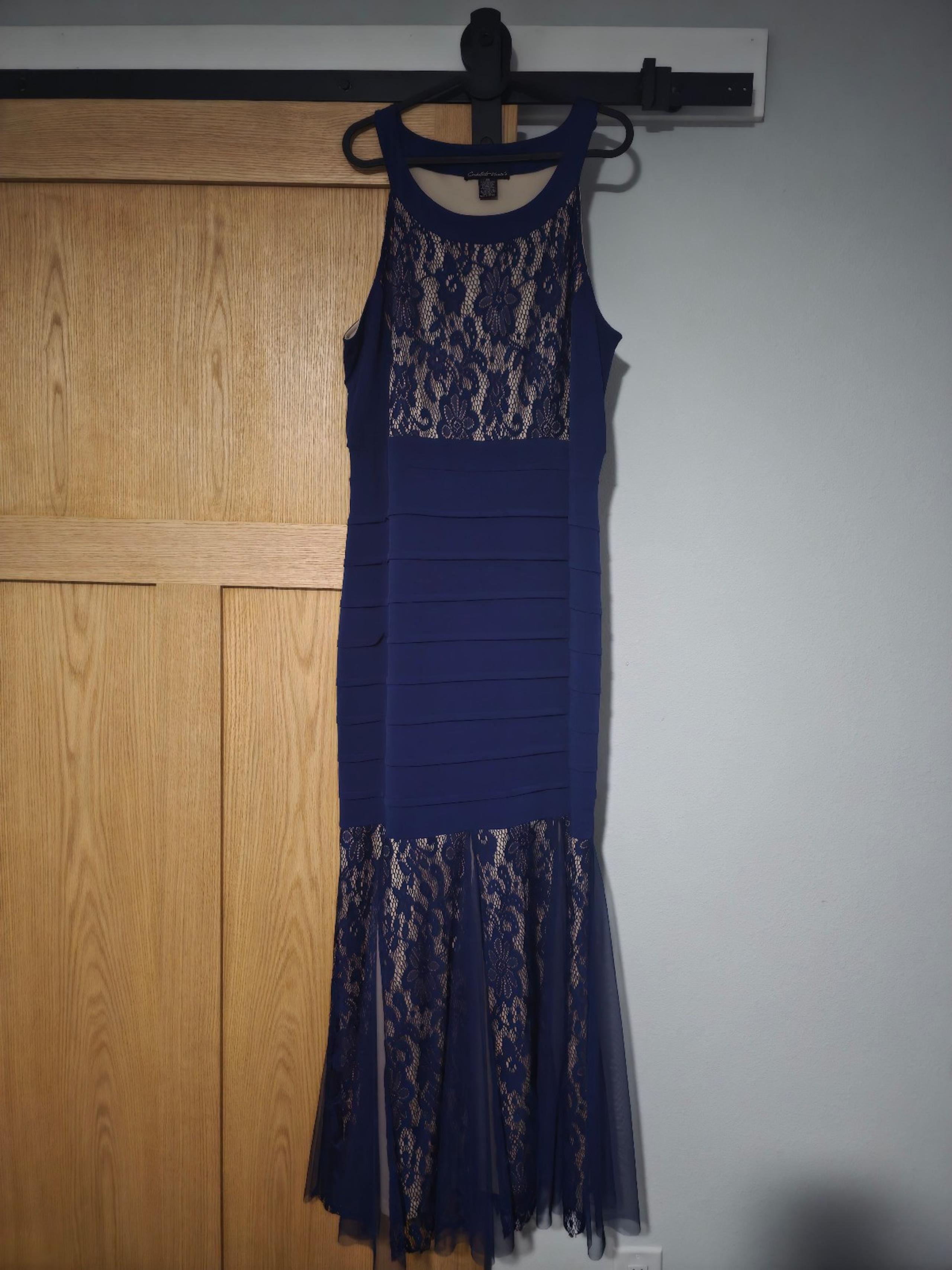Candelite Blue Lace Panel Dress Size 2X NWOT - Candle-Lite