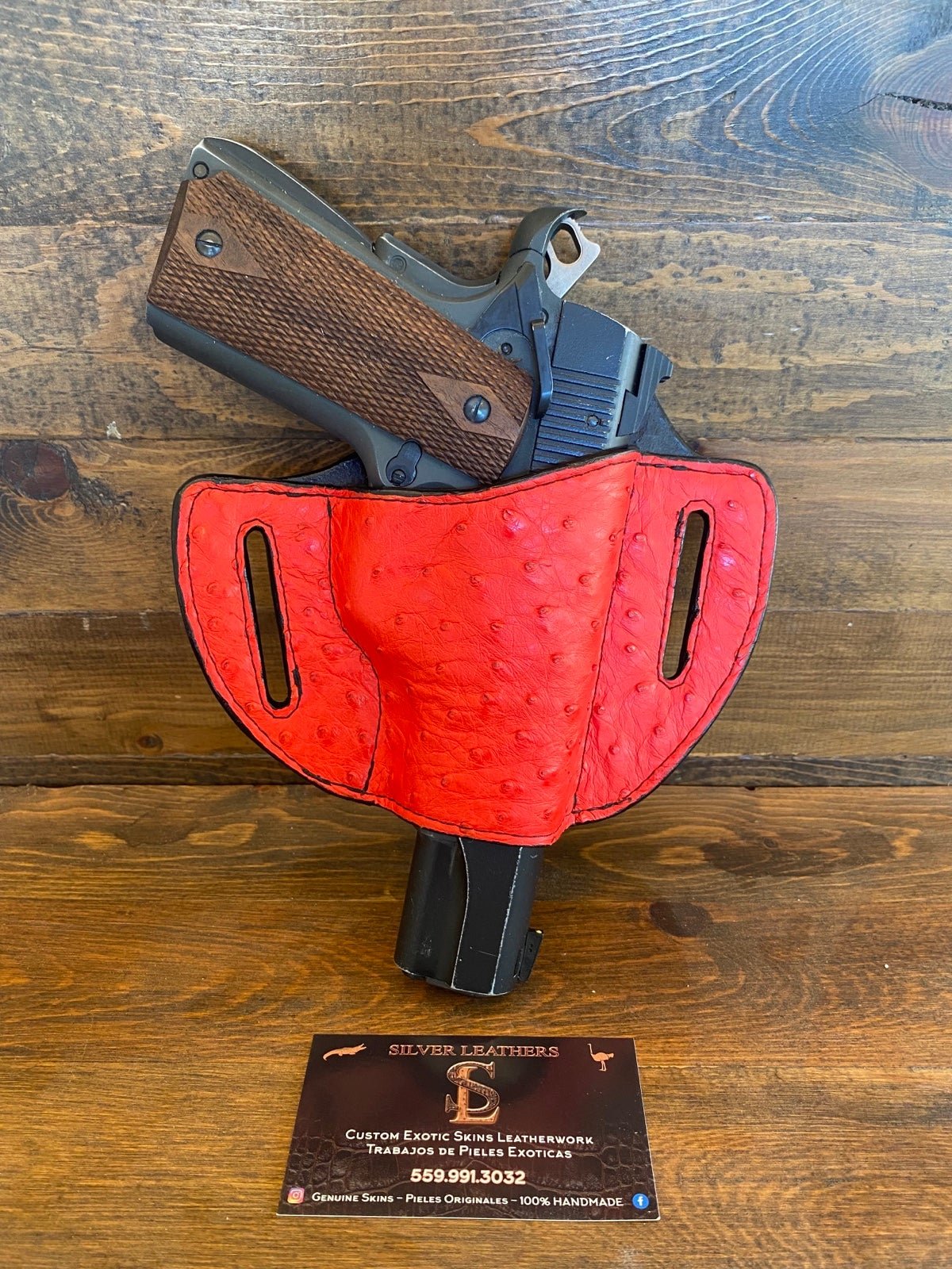 SALE Red ostrich holster for 1911 models / funda de avestruz