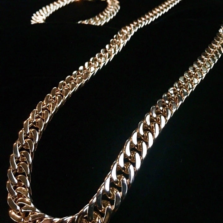 DOUBLE CUBAN LINK CHAIN 18K GOLD ITALY
