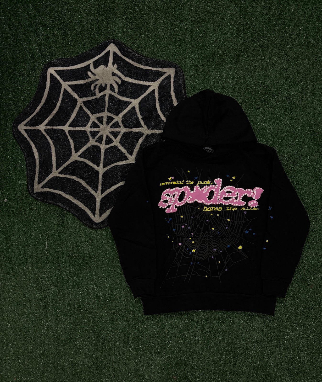 Sp5der P*nk V2 Hoodie Black