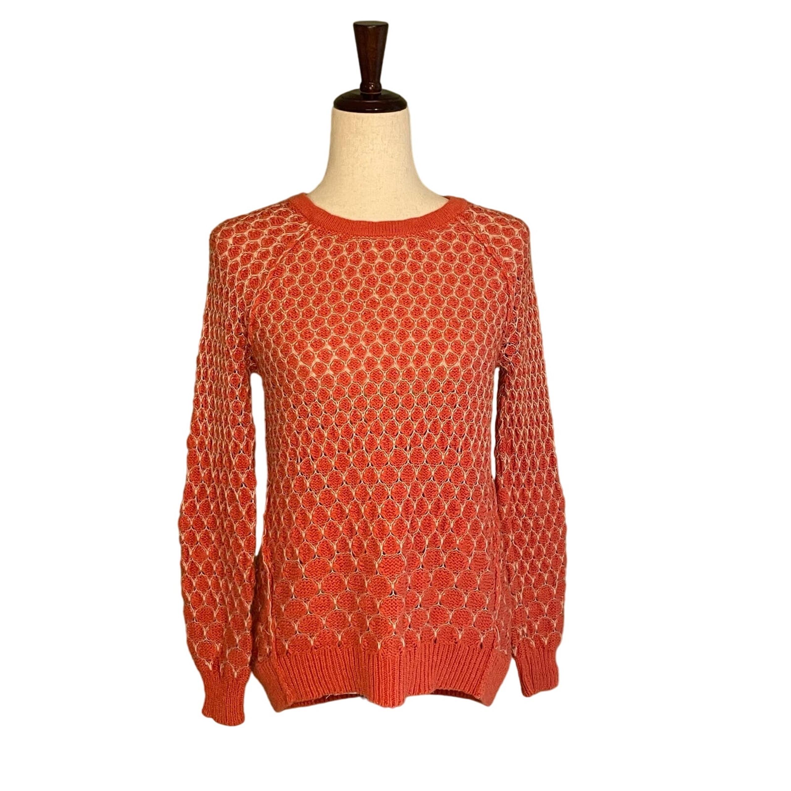 Moth | Anthropologie Anthro Crochet / Knit Sweater Crew Neck Long Sleeves size S