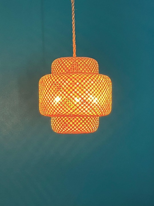 Plug in Pendant Light Rattan Hanging Lights with Plug in Cord Bamboo Hanging Lam